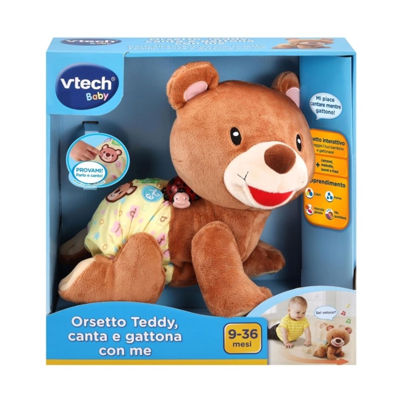 ORSETTO TEDDY CANTA E GATTONA CON ME GIOCO INTERATTIVO