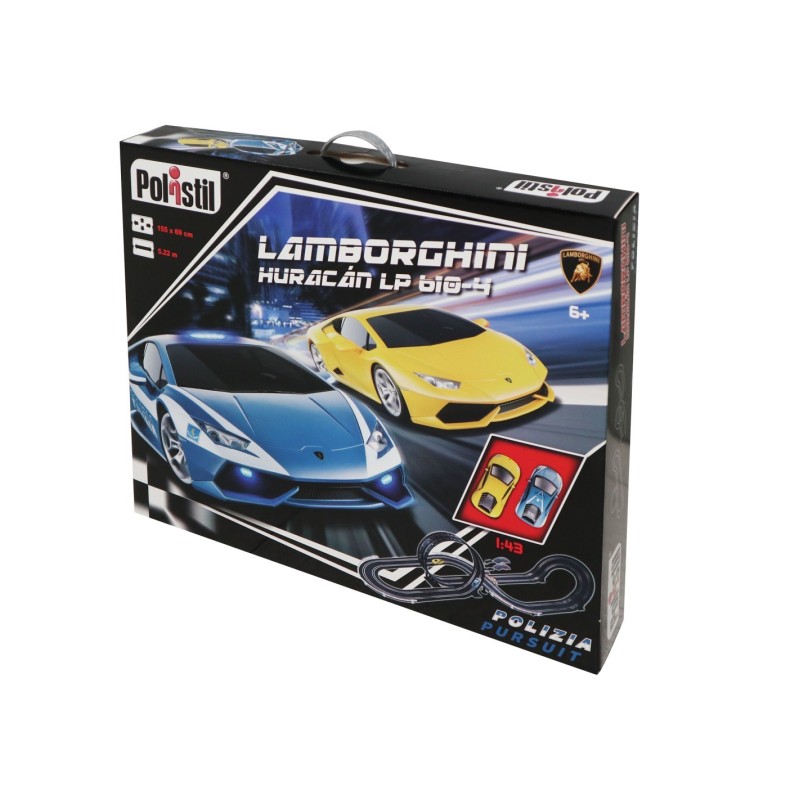 POLISTIL PISTA SLOT CAR LAMBORGHINI HURACÁN POLIZIA – SCALA 1:43