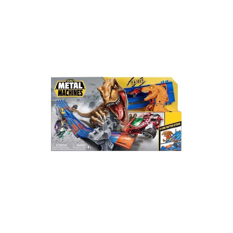 PISTA CON MACCHINE METALICHE INCLUSE 4 CORSIE RAPTOR ATTACK SET